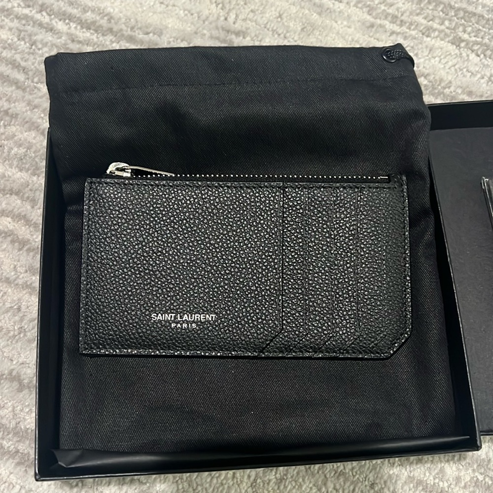 Saint Laurent Textured Black Wallet